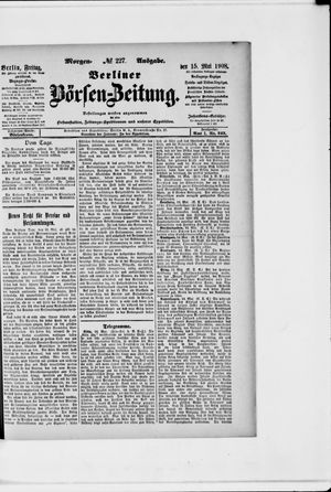 Berliner Börsen-Zeitung vom 15.05.1908