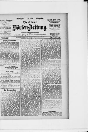 Berliner Börsen-Zeitung vom 16.05.1908