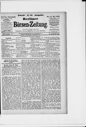 Berliner Börsen-Zeitung vom 16.05.1908