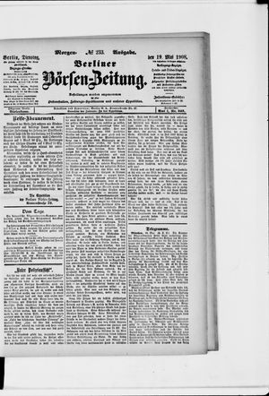 Berliner Börsen-Zeitung vom 19.05.1908