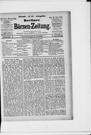 Berliner Börsen-Zeitung vom 21.05.1908