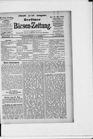 Berliner Börsen-Zeitung vom 22.05.1908