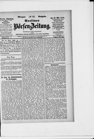 Berliner Börsen-Zeitung vom 23.05.1908
