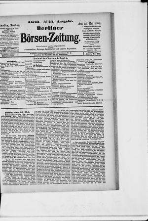 Berliner Börsen-Zeitung on May 25, 1908