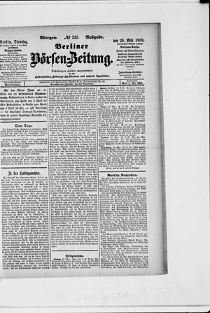 Berliner Börsen-Zeitung vom 26.05.1908