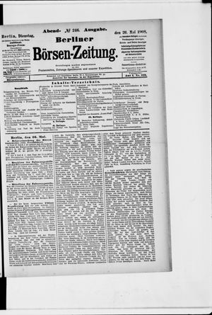 Berliner Börsen-Zeitung vom 26.05.1908