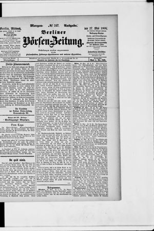 Berliner Börsen-Zeitung on May 27, 1908