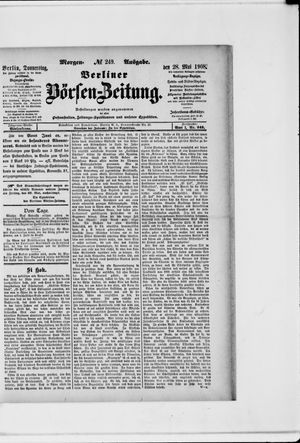 Berliner Börsen-Zeitung vom 28.05.1908