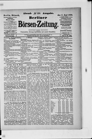 Berliner Börsen-Zeitung vom 03.06.1908