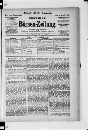 Berliner Börsen-Zeitung vom 04.06.1908