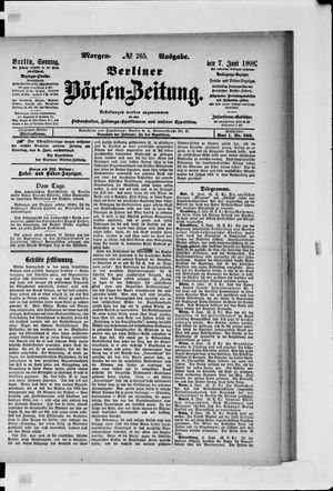 Berliner Börsen-Zeitung vom 07.06.1908