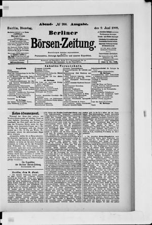 Berliner Börsen-Zeitung vom 09.06.1908