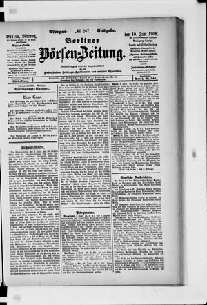 Berliner Börsen-Zeitung vom 10.06.1908