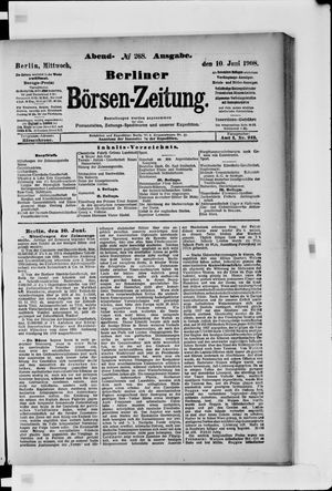 Berliner Börsen-Zeitung vom 10.06.1908