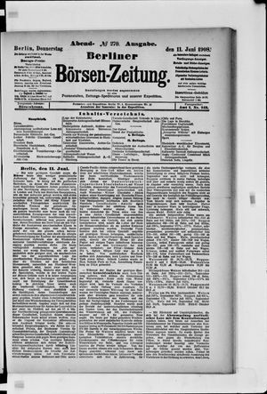 Berliner Börsen-Zeitung vom 11.06.1908