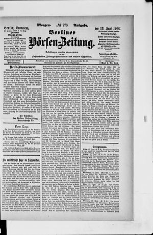Berliner Börsen-Zeitung vom 13.06.1908