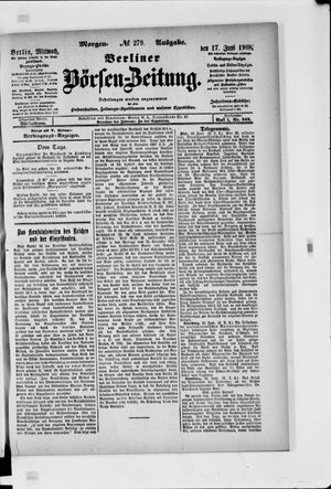 Berliner Börsen-Zeitung vom 17.06.1908