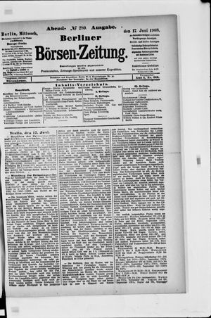 Berliner Börsen-Zeitung vom 17.06.1908