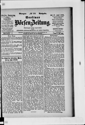 Berliner Börsen-Zeitung vom 25.06.1908