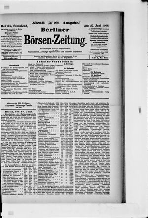 Berliner Börsen-Zeitung vom 27.06.1908