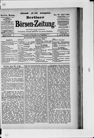Berliner Börsen-Zeitung vom 29.06.1908