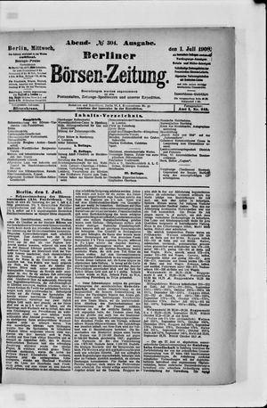 Berliner Börsen-Zeitung vom 01.07.1908