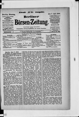 Berliner Börsen-Zeitung vom 07.07.1908