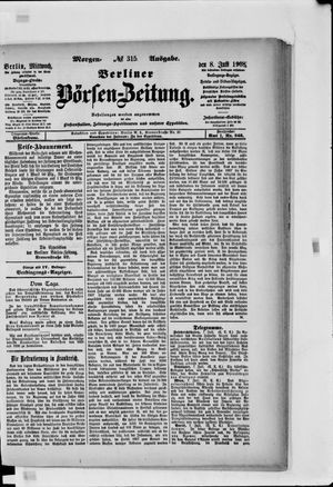 Berliner Börsen-Zeitung vom 08.07.1908