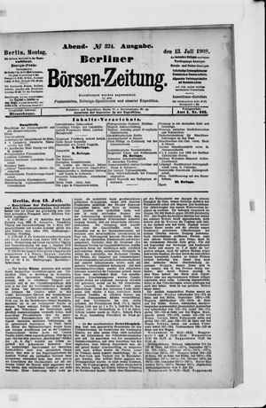 Berliner Börsen-Zeitung vom 13.07.1908