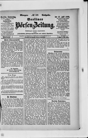Berliner Börsen-Zeitung vom 16.07.1908