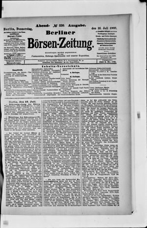 Berliner Börsen-Zeitung vom 16.07.1908