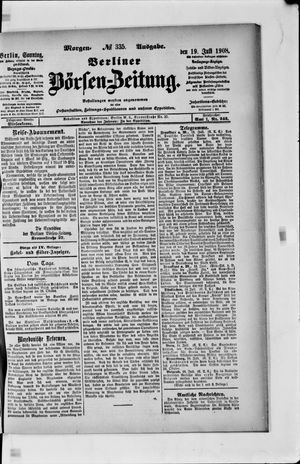 Berliner Börsen-Zeitung vom 19.07.1908