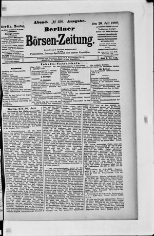 Berliner Börsen-Zeitung vom 20.07.1908