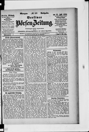 Berliner Börsen-Zeitung vom 22.07.1908