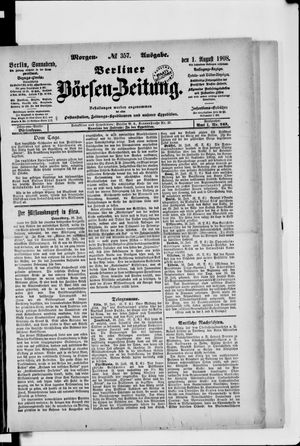 Berliner Börsen-Zeitung vom 01.08.1908