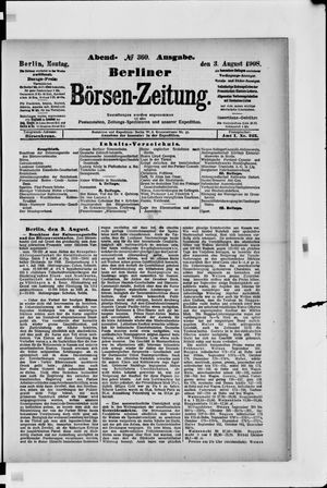 Berliner Börsen-Zeitung vom 03.08.1908