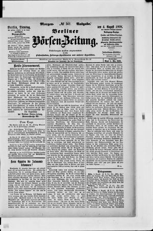 Berliner Börsen-Zeitung vom 04.08.1908