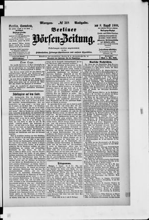 Berliner Börsen-Zeitung vom 08.08.1908