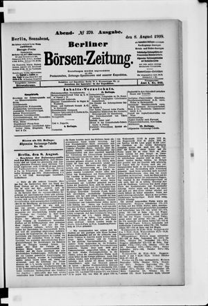 Berliner Börsen-Zeitung vom 08.08.1908