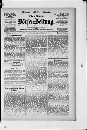 Berliner Börsen-Zeitung vom 14.08.1908