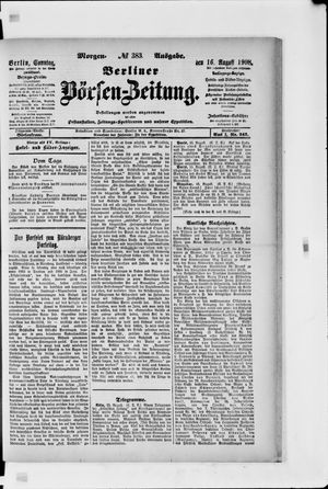 Berliner Börsen-Zeitung vom 16.08.1908