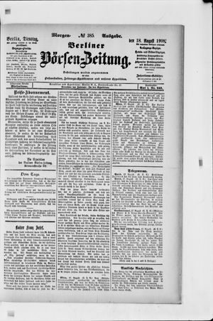 Berliner Börsen-Zeitung vom 18.08.1908