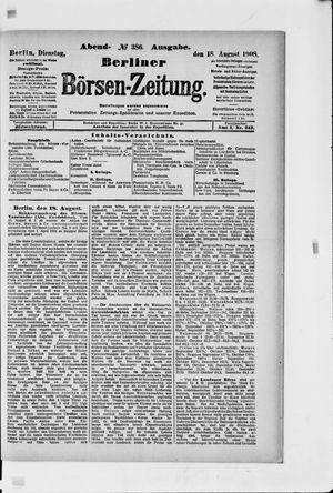 Berliner Börsen-Zeitung vom 18.08.1908