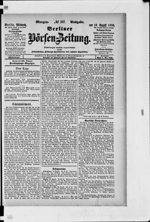 Berliner Börsen-Zeitung vom 19.08.1908