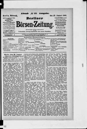 Berliner Börsen-Zeitung on Aug 19, 1908