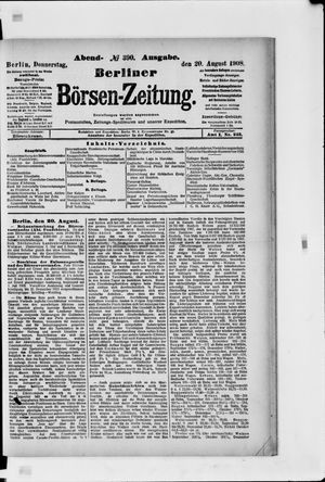 Berliner Börsen-Zeitung vom 20.08.1908