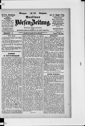 Berliner Börsen-Zeitung vom 22.08.1908