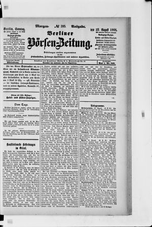 Berliner Börsen-Zeitung vom 23.08.1908