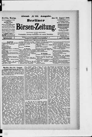 Berliner Börsen-Zeitung vom 24.08.1908