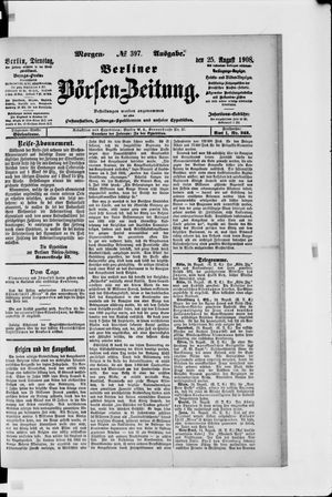 Berliner Börsen-Zeitung vom 25.08.1908